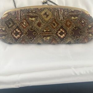 Santi beaded clutch Clutch - Brown and Gold